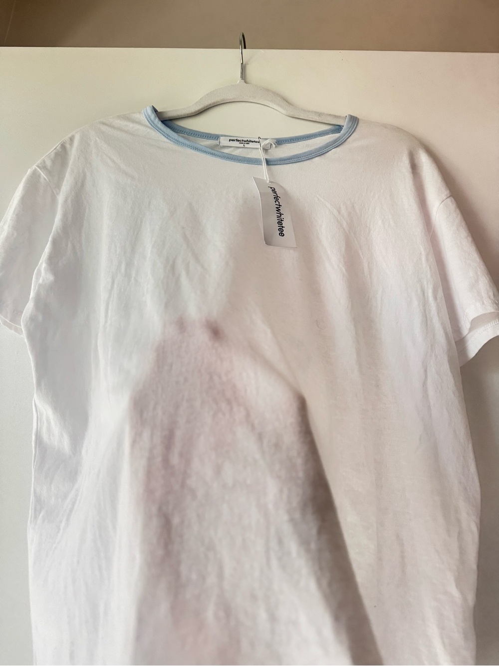 NWT Perfect White Tee Mixology Keys Ringer White Short Sleeve Tee Crewneck Large - Picture 5 of 8